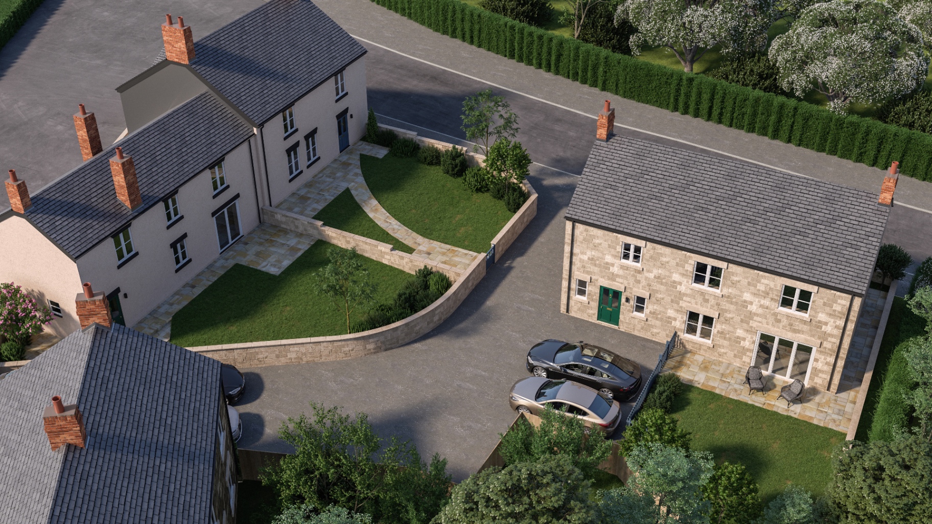 Gate Inn Mews aerial neighbourhood view